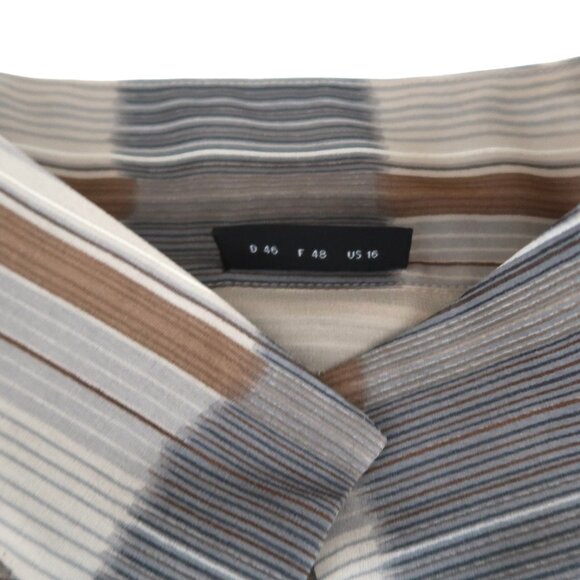 AKRIS Stripe & check  silk georgette shirt F 48 US 16 - Picture 7 of 8